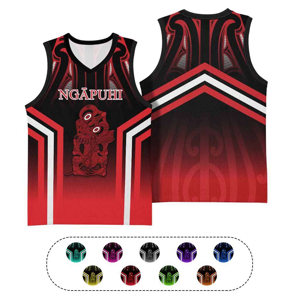 New Zealand Aotearoa Iwi Personalised Text Basketball Jersey Maori Hei Tiki Special Style CTM05 Unisex Multicolor - Polynesian Pride