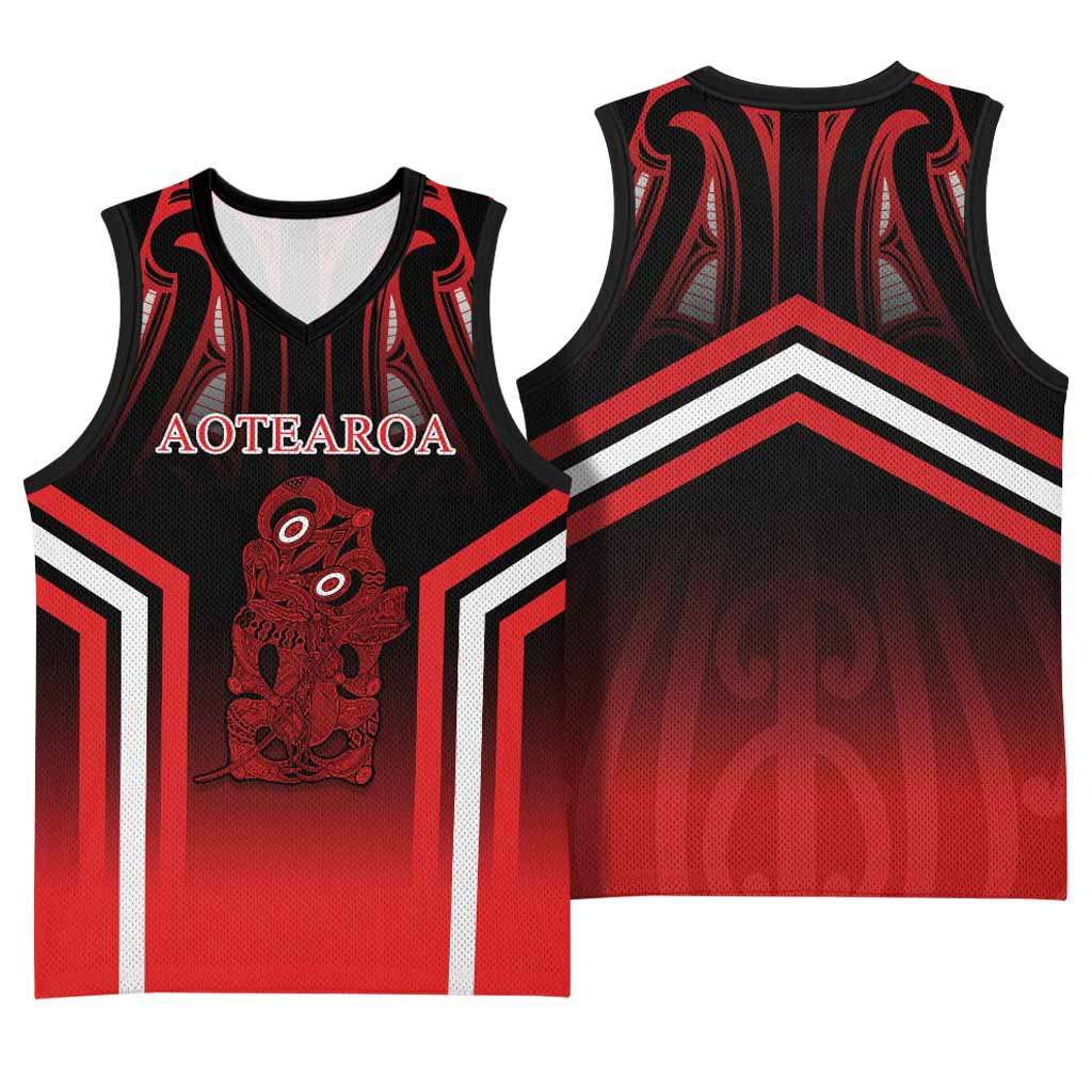 New Zealand Aotearoa Iwi Personalised Text Basketball Jersey Maori Hei Tiki Special Style CTM05 - Polynesian Pride