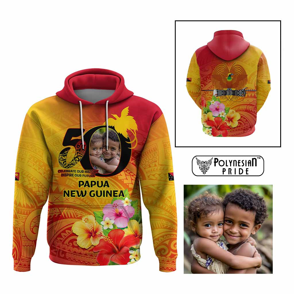 Custom Photo Papua New Guinea 50th Years Hoodie Hapi De bilong Indipendens Papua Niugini