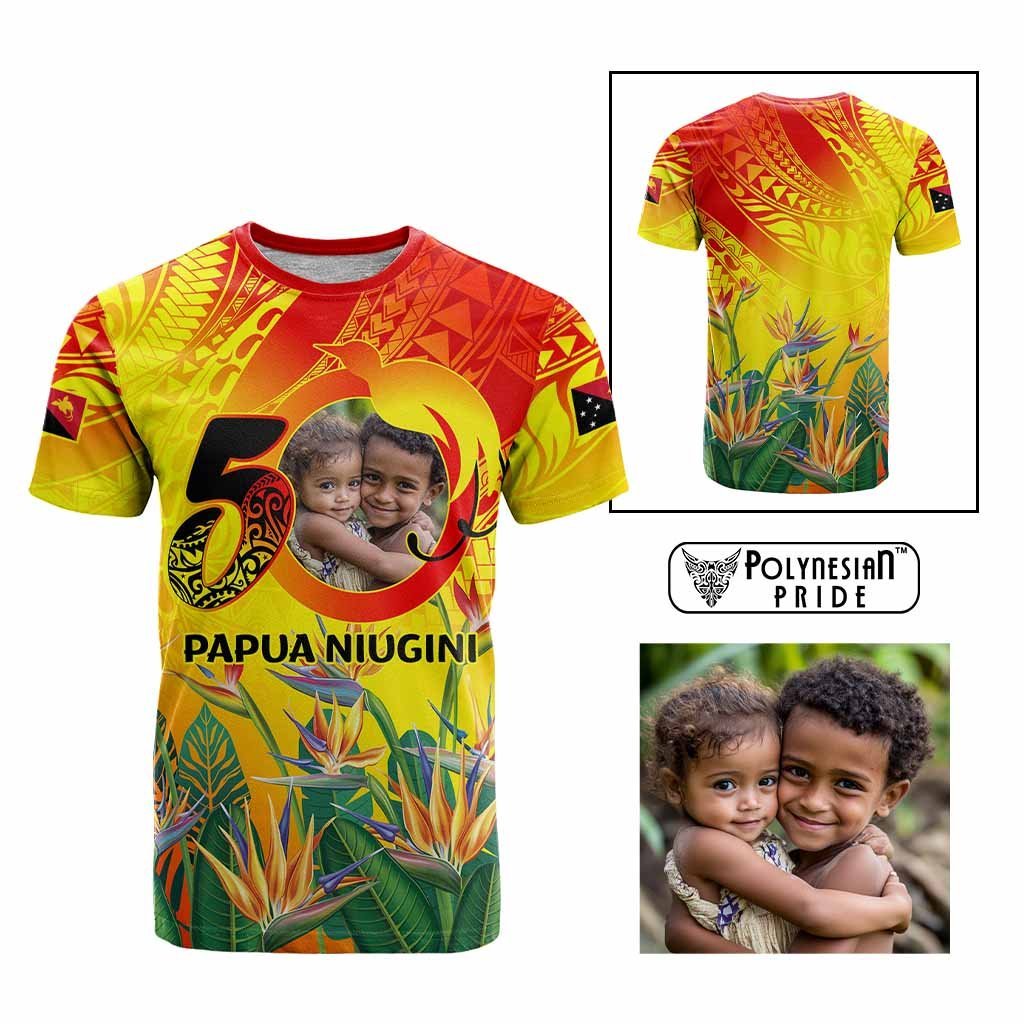 Custom Photo Papua Niugini Hapi 50th Indipendens T Shirt Year of PNG 1975-2025 CTM09 Multicolor - Polynesian Pride