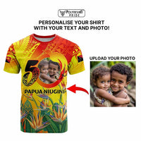 Custom Photo Papua Niugini Hapi 50th Indipendens T Shirt Year of PNG 1975-2025 CTM09 - Polynesian Pride