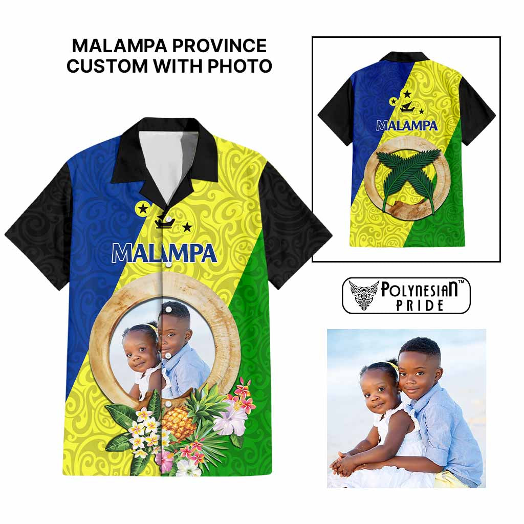 Malampa Province Custom Hawaiian Shirt With Photo Vanuatuan Boar's Tusk Flag Multicolored