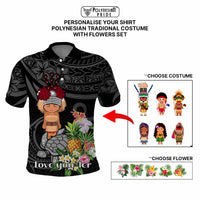 Custom Polynesian Traditional Costume Polo Shirt Tropical Flower