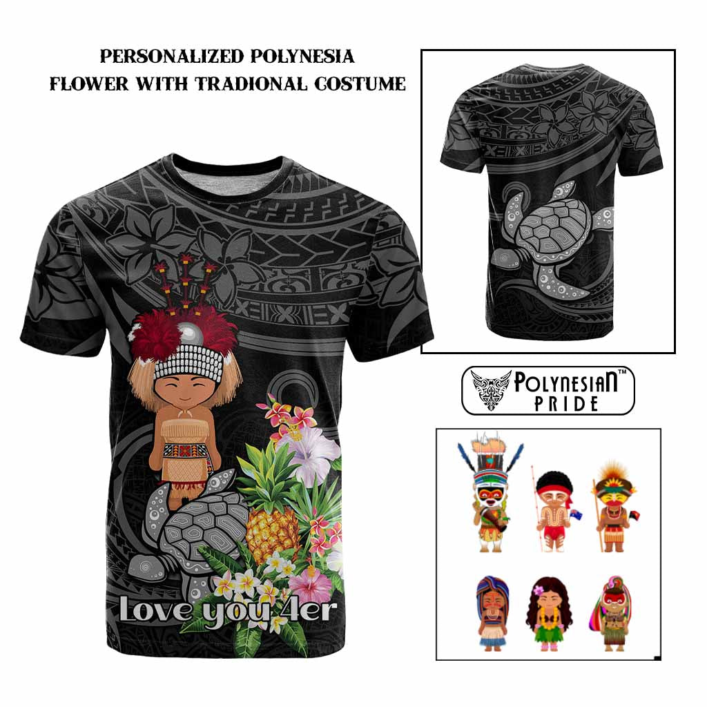 Custom Polynesian Traditional Costume T Shirt Tropical Flower