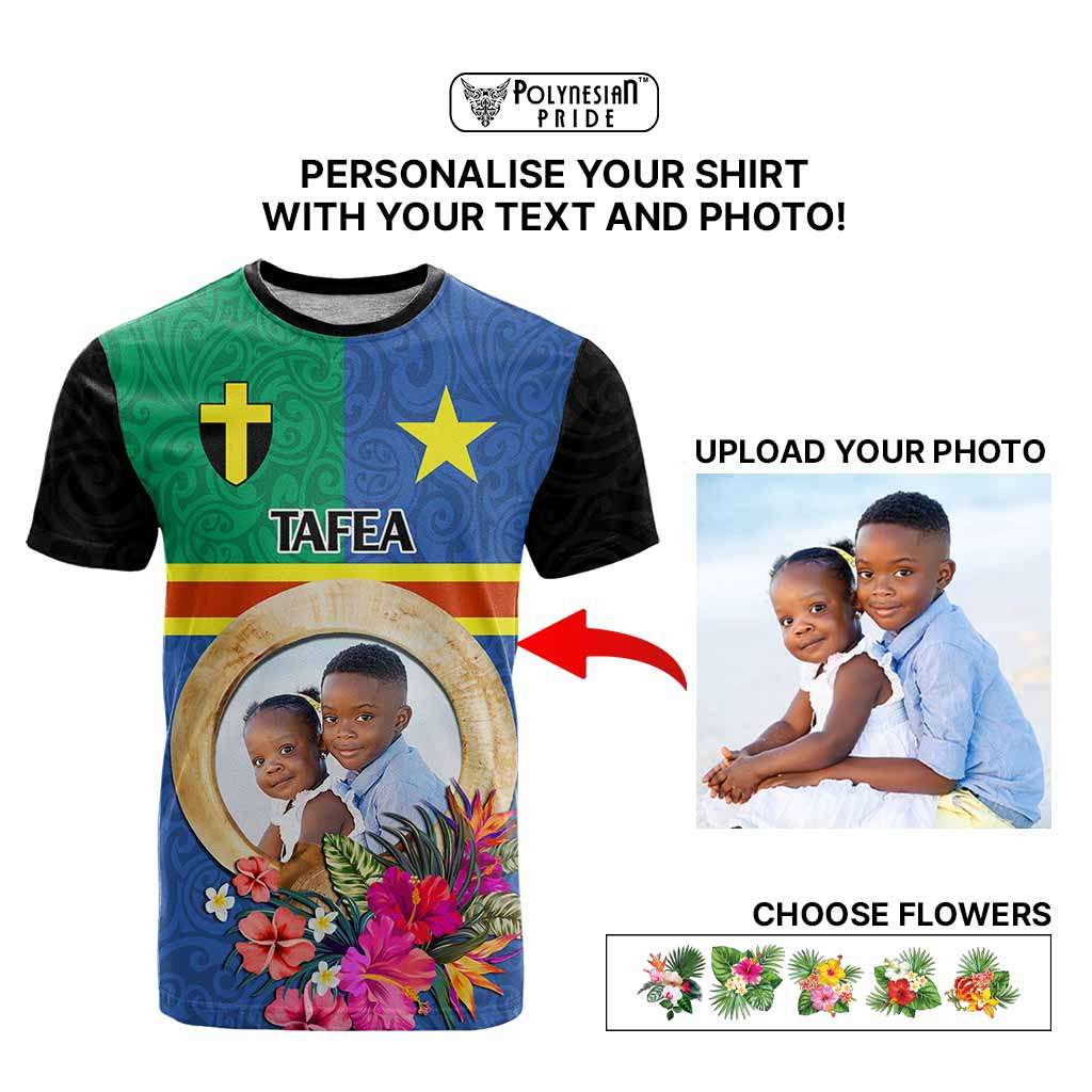 Tafea Province Custom T Shirt With Photo Vanuatuan Boar's Tusk Flag Multicolored