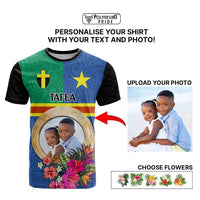 Tafea Province Custom T Shirt With Photo Vanuatuan Boar's Tusk Flag Multicolored