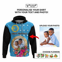 Sanma Province Custom Hoodie With Photo Vanuatuan Boar's Tusk Flag Multicolored