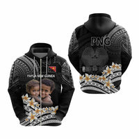 Custom Photo Papua New Guinea Provinces Hoodie Bird of Paradise with Black Polynesian Tribal