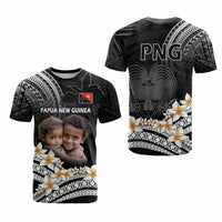 Custom Photo Papua New Guinea Provinces T Shirt Bird of Paradise with Black Polynesian Tribal