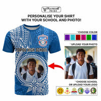 Custom Photo Tonga Back To School T Shirt Polynesian Ngatu Tribal