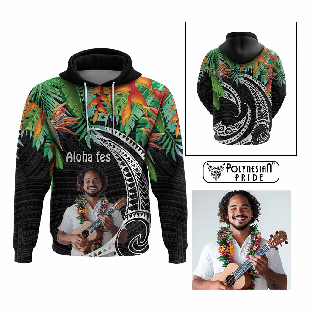 Custom Photo Polynesian Tribal Tattoo with Tropical Vibe Hoodie