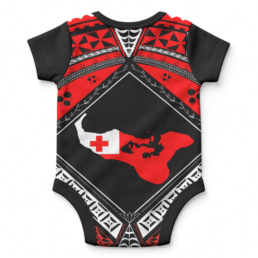 Custom Photo Tonga Baby Onesie Polynesian Pattern Mixed Ngatu Kupesi CTM09 - Polynesian Pride