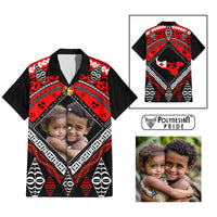 Custom Photo Tonga Hawaiian Shirt Polynesian Pattern Mixed Ngatu Kupesi