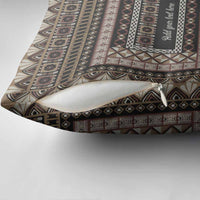 Custom Bula Fiji Family Name Pillow Cover Vintage Fijian Tribal Tapa Pattern