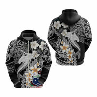 Custom Hawaii Tropical Hoodie Hammerhead Shark and Coat of Arm Polynesian Island