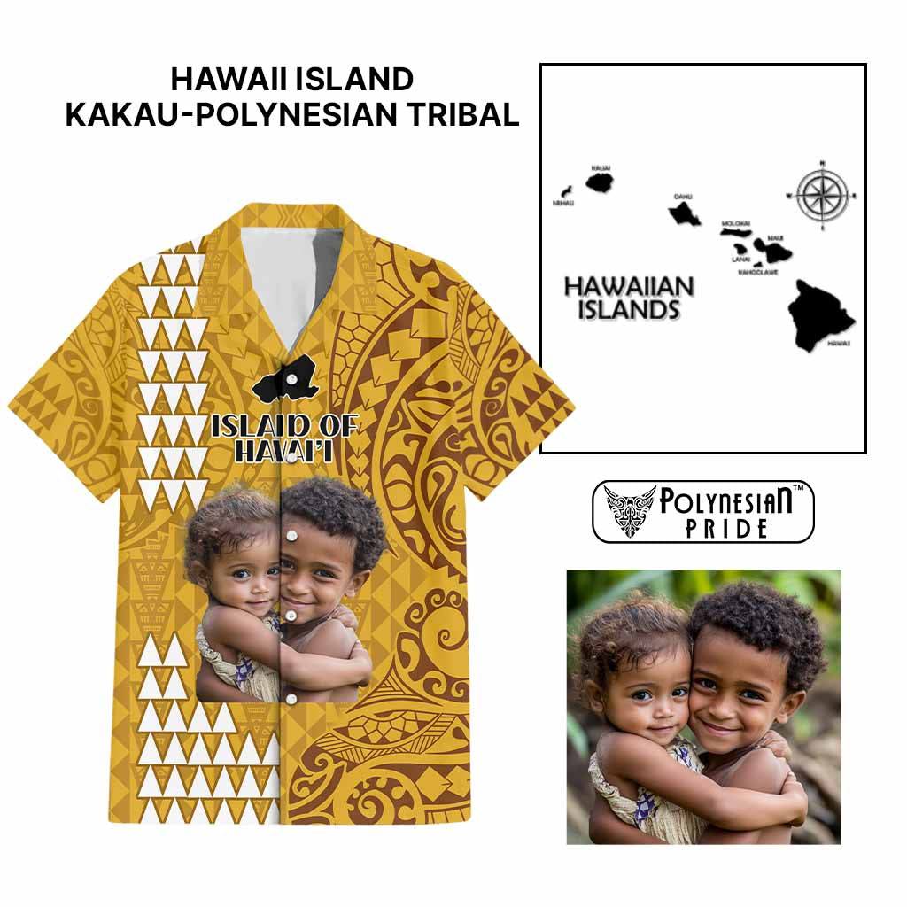 Custom Island of Hawaii Hawaiian Shirt Kakau Mixed Polynesian Tribal