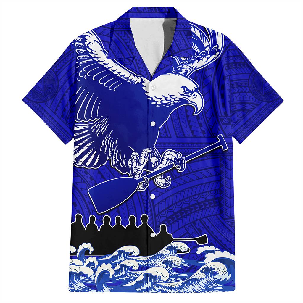 Custom American Samoa Fautasi Race Hawaiian Shirt Eagle With Polynesian Pattern CTM14 - Polynesian Pride