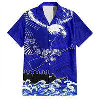 Custom American Samoa Fautasi Race Hawaiian Shirt Eagle With Polynesian Pattern CTM14 - Polynesian Pride