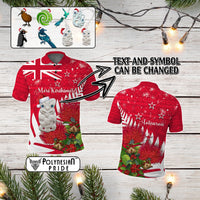 Custom New Zealand Christmas In July Polo Shirt Meri Kirihimete Aotearoa Pohutukawa Flowers CTM14 - Polynesian Pride