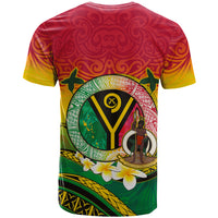 Custom Photo Vanuatu Provinces T Shirt Coat Of Arms Mix Flag - Polynesian Pride