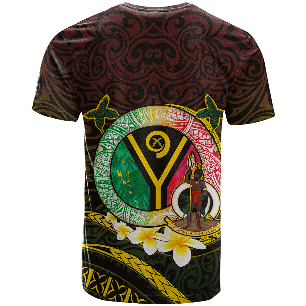 Custom Photo Vanuatu Provinces T Shirt Coat Of Arms Mix Flag - Polynesian Pride