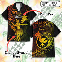 Custom Hawaii Symbols Hawaiian Shirt Tropical Flowers With Kanaka Maoli