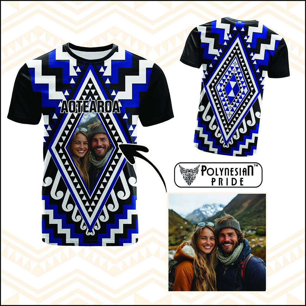 Custom Photo New Zealand Maori Patikitiki Taniko Motifs T Shirt