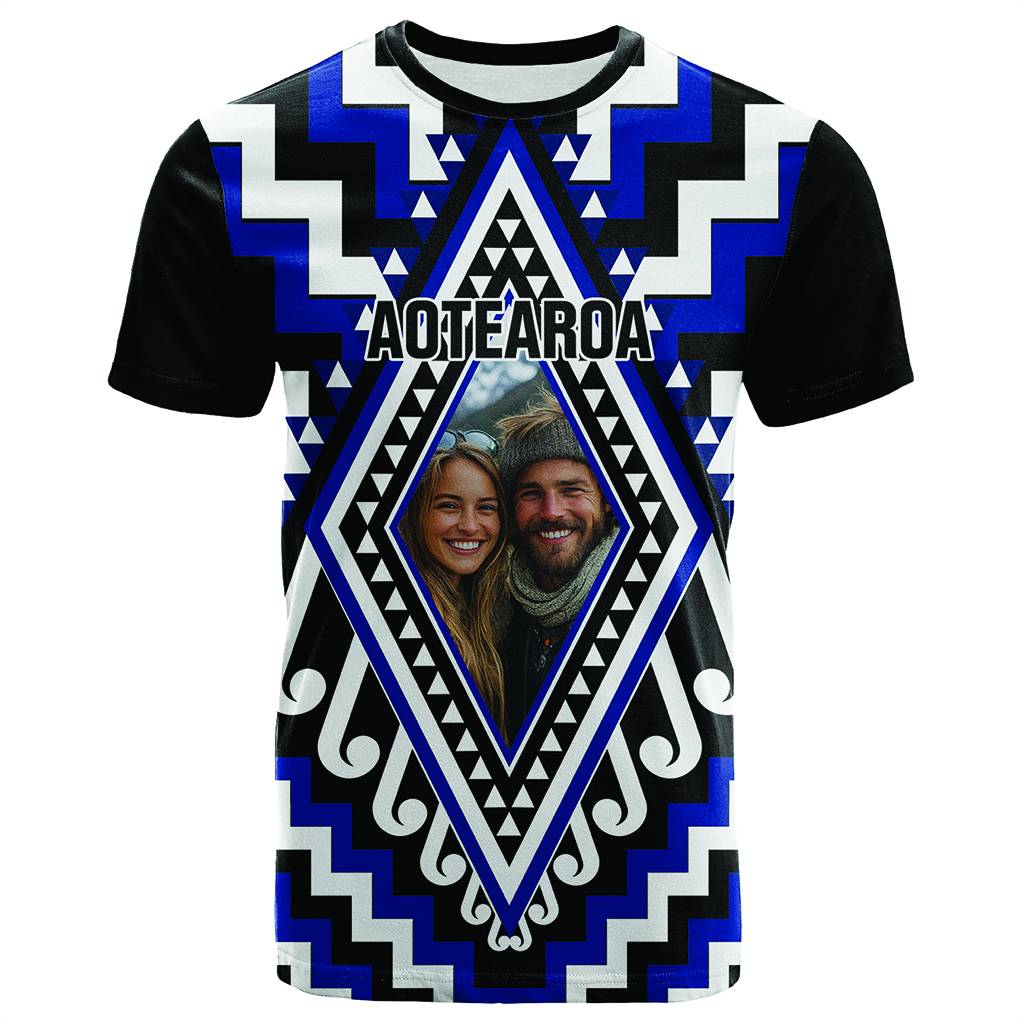 Custom Photo New Zealand Maori Patikitiki Taniko Motifs T Shirt