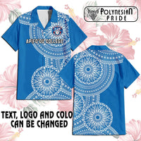Custom Tonga Schools Hawaiian Shirt Tongan Schools Logo With Ngatu Pattern