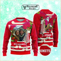 Custom Photo Kia Ora New Zealand Knitted Sweatshirt Pohotukawa Kiwi Santa Meri Kirihimete