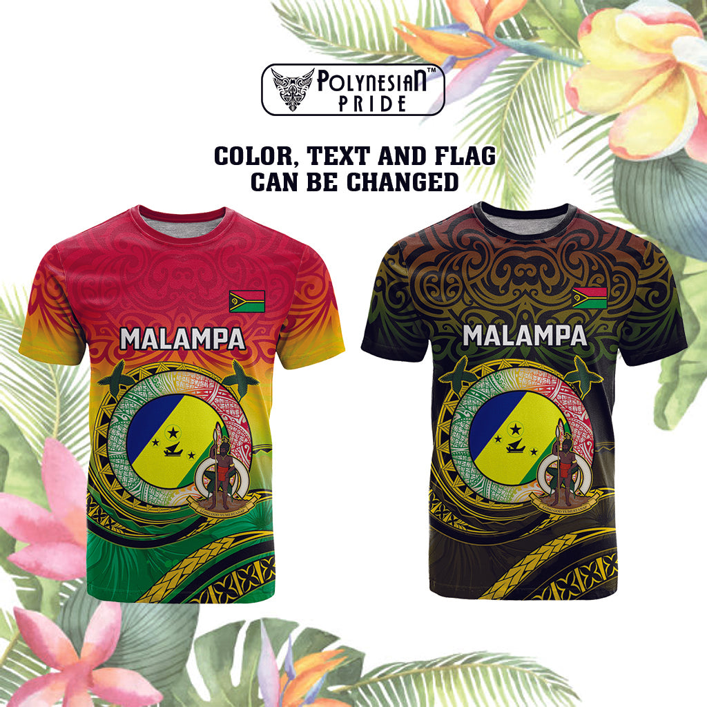 Custom Vanuatu Provinces T Shirt Coat Of Arms Mix Flag - Polynesian Pride
