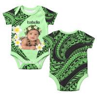 Custom Baby Photo Plumeria Polynesian Pattern Baby Onesie CTM14 - Polynesian Pride