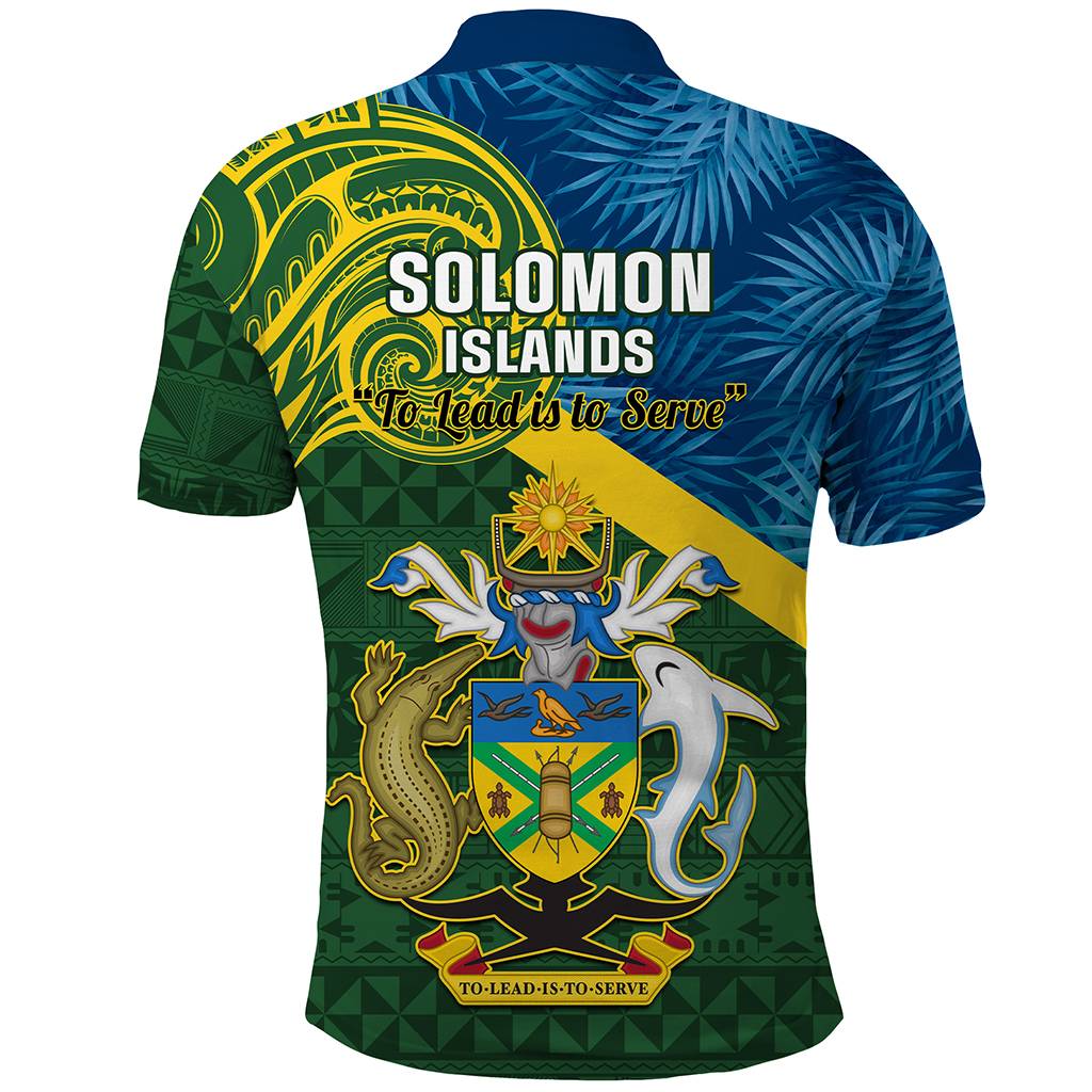 Custom Solomon Islands Provinces Polo Shirt Coat Of Arms With Flag Unique Version