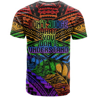 New Zealand LGBT Fern Heart Couple T Shirt Don't judge What You Don't Understand LT9 - Polynesian Pride