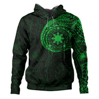 Philippines Polynesian Tattoo Style Hoodie Multicolor Pullover Hoodie Green - Polynesian Pride