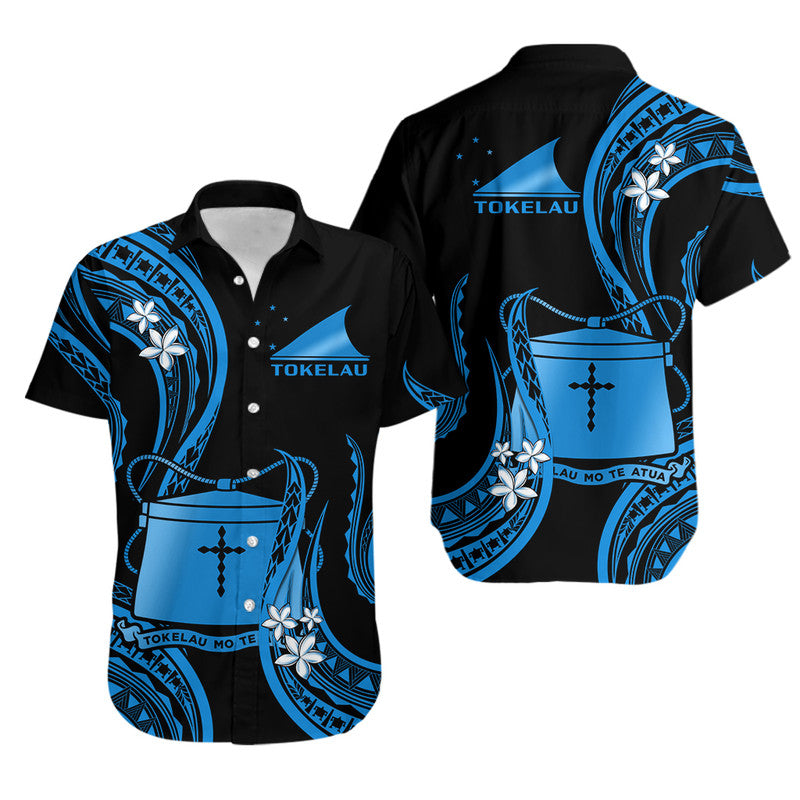 Tokelau Matching Dress and Hawaiian Shirt Tokelauan Tatau with Badge Blue LT14 - Polynesian Pride