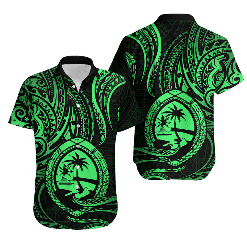 Polynesian Matching Dress and Hawaiian Shirt Guam Coat of Arms with Polynesian Tribal Tattoo Version LT9 - Polynesian Pride