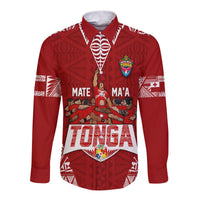 Personalised Tonga Rugby Long Sleeves Button Shirt Mate Ma'a Tonga Warriors LT7 - Polynesian Pride