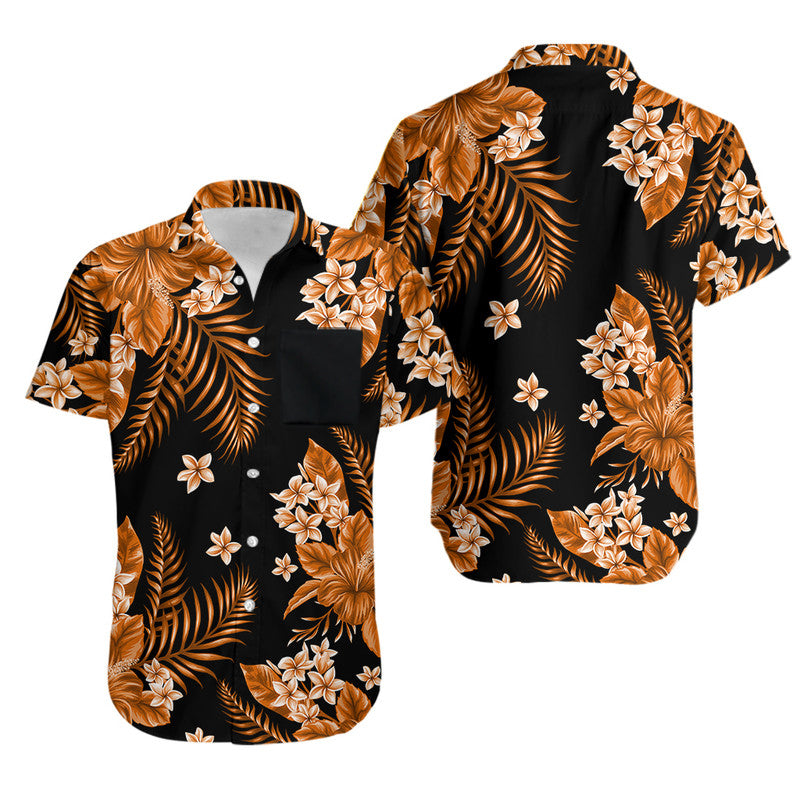 Hawaii Summer Colorful Hawaiian Pocket Shirt Orange LT6