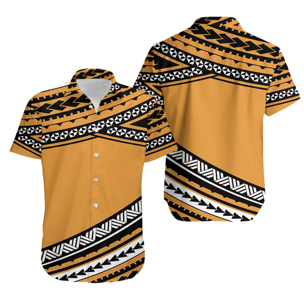 Polynesian Couples Matching Outfits Combo Long Sleeve Dress Simple Gold No.1 LT6 - Polynesian Pride