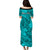 Personalised Hawaii Matching Couple Outfits For Vacation Puletasi Dress and Hawaiian Shirt Turquoise Polynesian Tribal Art LT14 - Polynesian Pride