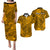 Personalised Hawaii Matching Couple Outfits For Vacation Puletasi Dress and Hawaiian Shirt Gold Polynesian Tribal Art LT14 Gold - Polynesian Pride