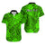 Personalised Hawaii Matching Couple Outfits For Vacation Puletasi Dress and Hawaiian Shirt Green Polynesian Tribal Art LT14 - Polynesian Pride