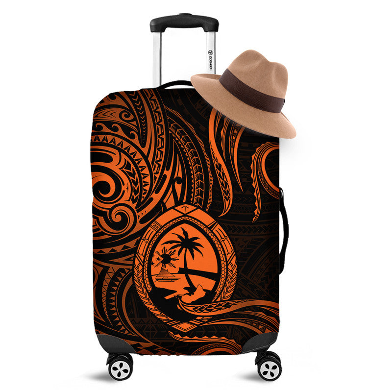 Polynesian Pride Guam With Polynesian Tribal Tattoo and Coat of Arms Luggage Cover Orange Version LT9 Orange - Polynesian Pride