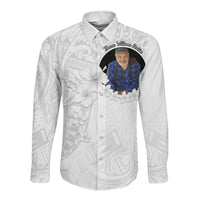 CUSTOMER REQUEST - neridaaustin - 15/09/2026 - Long Sleeve Button Shirt - LT05 Unisex White - Polynesian Pride