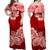 Polynesian Flower Tribal Matching Dress and Hawaiian Shirt Red LT9 - Polynesian Pride