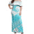 Polynesian Tribal Tattoo Retro Off Shoulder Long Dress Aqua Screen Color LT9 - Polynesian Pride