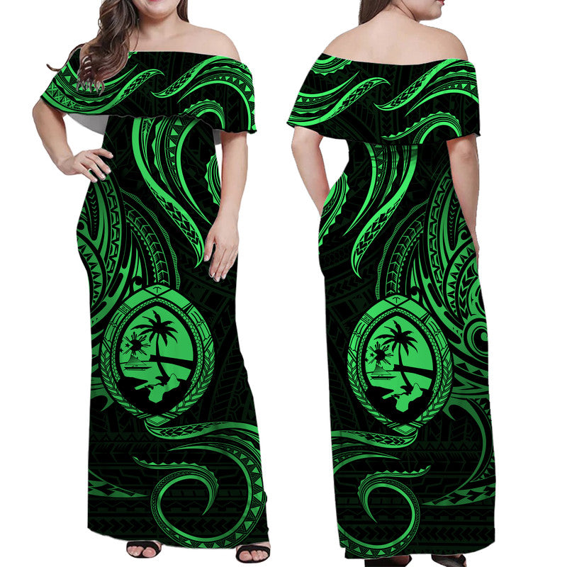 Polynesian Matching Dress and Hawaiian Shirt Guam Coat of Arms with Polynesian Tribal Tattoo Version LT9 - Polynesian Pride