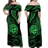 Polynesian Matching Dress and Hawaiian Shirt Guam Coat of Arms with Polynesian Tribal Tattoo Version LT9 - Polynesian Pride