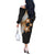 Polynesian Couples Matching Outfits Combo Long Sleeve Dress With Plumeria Flower Gold LT6 - Polynesian Pride